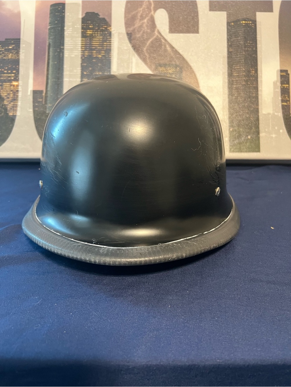 Men's Matte Black Short-Brim Helmet-Style Hat